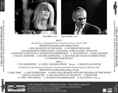 CARLA BLEY AND STEVE SWALLOW / LIVE IN GERMANY HAMBURG 1991 PLUS STUTTGART 1989 (2CDR)