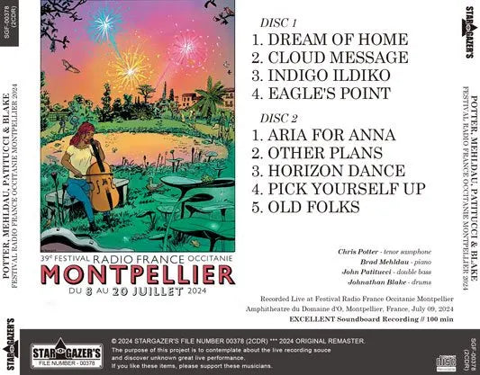POTTER, MEHLDAU, PATITUCCI & BLAKE / FESTIVAL RADIO FRANCE OCCITANIE MONTPELLIER 2024  SOUNDBOARD (2CDR)