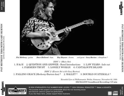 PAT METHENY TRIO CON GARY BURTON / DAL VIVO A BERLINO 901102 (2CDR)