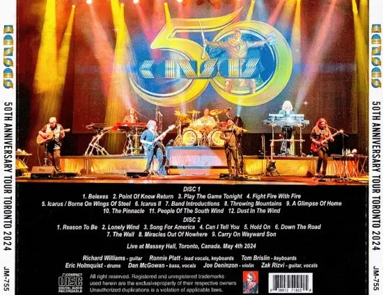 KANSAS / 50TH ANNIVERSARY TOUR TORONTO 2024 (2CDR)