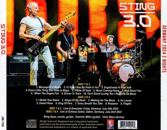 STING / TOUR 3.0 IN GERMANIA 2024 2 NOTTI (4CDR)