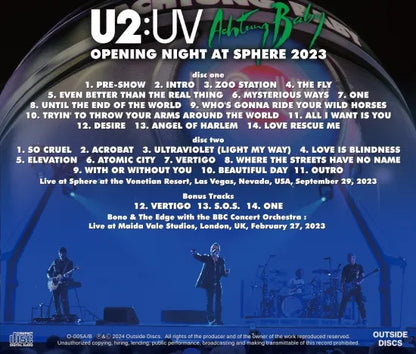 U2 / OPENING NIGHT AT SHERE 2023 MULTIPLE IEM+AUD MASTER EDITION (2CD)
