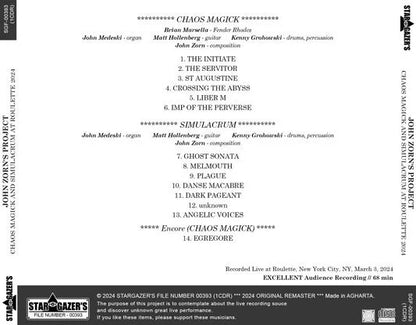 JOHN ZORN'S PROJECT / CHAOS MAGICK AND SIMULACRUM AT ROULETTE 2024 (1CDR)
