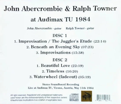 John Abercrombie y Ralph Towner / en Audimax TU 1984 ESTÉREO SOUNDBOARD (2CDR)