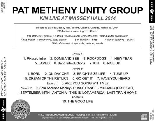 PAT METHENY UNITY GROUP / KIN DAL VIVO ALLA MASSEY HALL 2014 (2CDR)