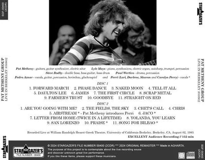 PAT METHENY GROUP / LIVE IN BERKELEY 850802 (2CDR)