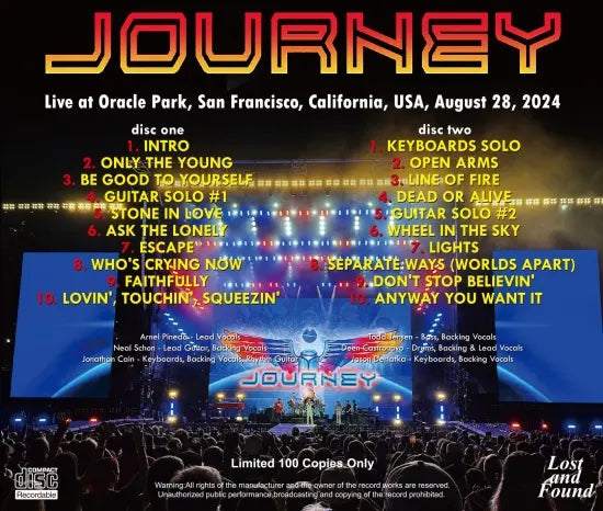 JOURNEY / THE SUMMER STADIUM TOUR IN SF 2024 (2CDR)