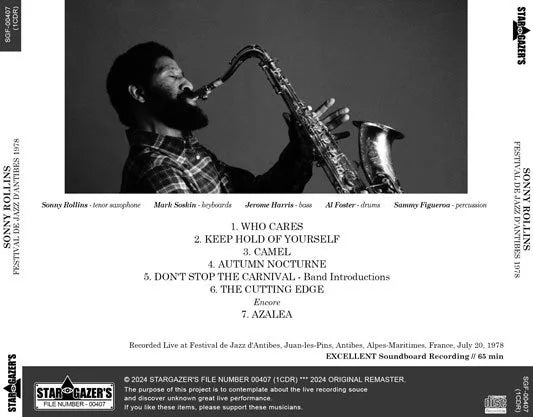 SONNY ROLLINS / FESTIVAL DE JAZZ D'ANTIBES 1978 (1CDR)