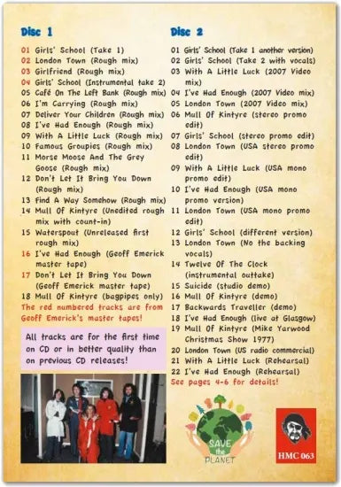 PAUL AND WINGS / ¡Rarezas de Londres! (FOLLETO HMC de 2 CD)