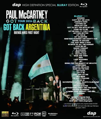 PAUL McCARTNEY / GOT BACK ARGENTINA 2024 BUENOS AIRES PRIMERA NOCHE "EDICIÓN ESPECIAL DE BLURAY" (1BDR)