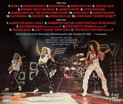 VAN HALEN / PRIMERA NOCHE EN WORCESTER 1982 Soundboard (2CDR)