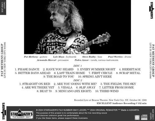 PAT METHENY GROUP / LIVE IN NEW YORK CITY 891006 (2CDR)
