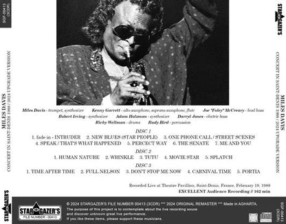 MILES DAVIS / CONCERT IN SAINT-DENIS 1988 2024 UPGRADE VERSION (3CDR)