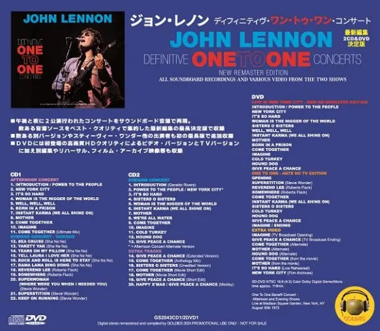 JOHN LENNON / DEFINITIVE ONE TO ONE CONCERTS NEW REMASTER EDITION (2CD+1DVD)