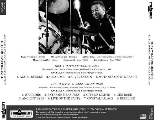 TONY WILLIAMS QUINTET / EN DIRECTO EN YOSHI'S 1988 Y JAZZ A JUAN 1990 (2CDR)