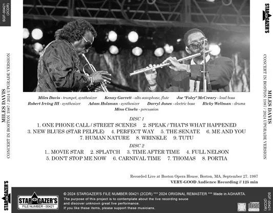 MILES DAVIS / CONCIERTO EN BOSTON 1987 2024 VERSIÓN ACTUALIZADA (2 CD)