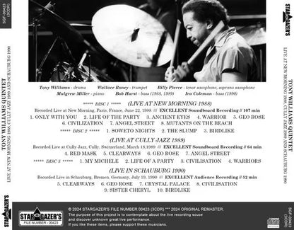 TONY WILLIAMS QUINTET / LIVE AT NEW MORNING 1988, CULLY JAZZ 1989 AND SCHAUBURG 1990 (3CDR)
