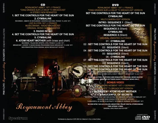 PINK FLOYD / EXCAVATION ROYAUMONT ABBEY TV&amp;RADIO BROADCAST 1971 (1CD+1DVD)