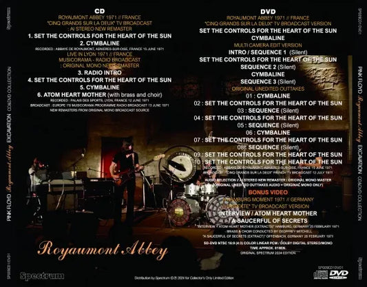 PINK FLOYD / EXCAVATION ROYAUMONT ABBEY TV&amp;RADIO BROADCAST 1971 (1CD+1DVD)