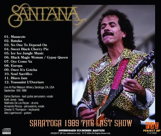 SANTANA / SARATOGA 1989 L'ULTIMO SPETTACOLO (1CDR)