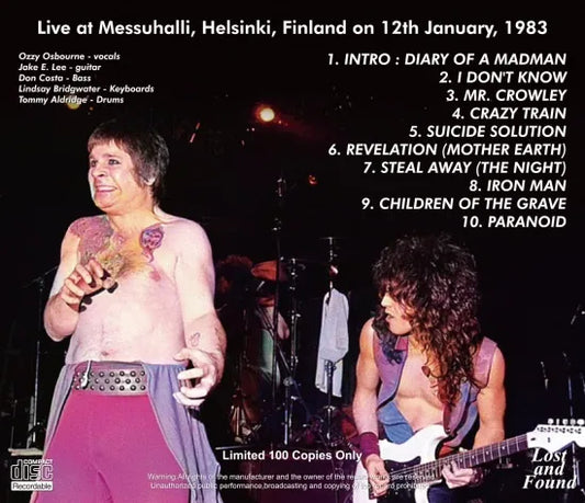 OZZY OSBOURNE / HELSINKI 1983 PRIMERA NOCHE CON JAKE (1CDR)