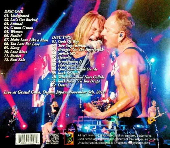 DEF LEPPARD / MIRRORBALL IN OSAKA (2CDR)