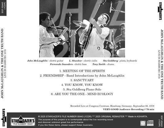 JOHN McLAUGHLIN & THE ONE TRUTH BAND / LIVE IN HAMBURG 1978 (1CDR)