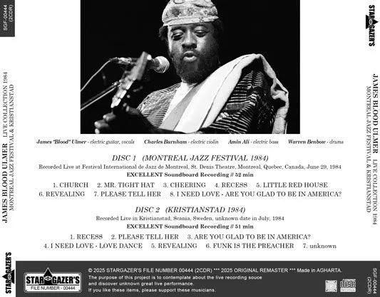 JAMES BLOOD ULMER / LIVE COLLECTION 1984 MONTREAL JAZZ FESTIVAL & KRISTIANSTAD (2CDR)