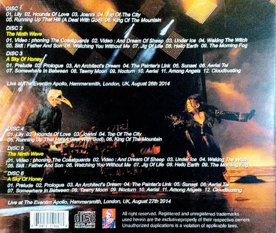 KATE BUSH / ANTES DEL AMANECER PRIMER Y SEGUNDO ESPECTÁCULO (6CDR)