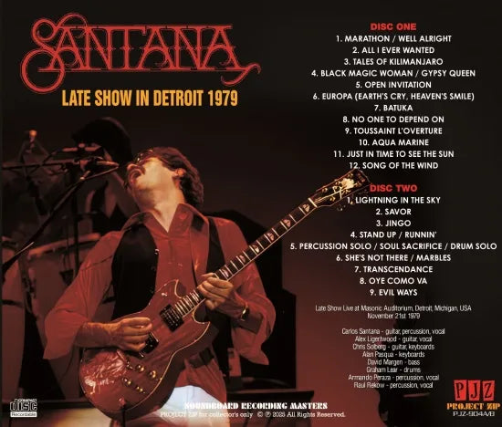 SANTANA / ÚLTIMO ESPECTÁCULO EN DETROIT 1979 (2 CD)