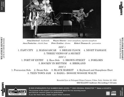 WEATHER REPORT / LIVE IN UDINE 801026 (3CDR)