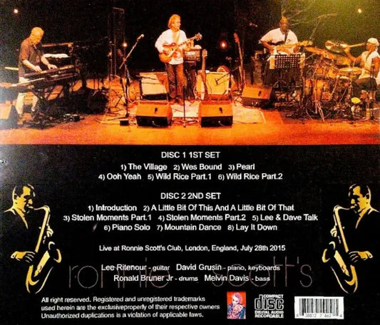 LEE RITENOUR & DAVE GRUSIN / Live at Ronnie Scott's 2015 (2CDR)