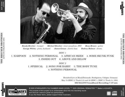 THE BRECKER BROTHERS / LIVE IN COLOGNE 1994 (2CDR)