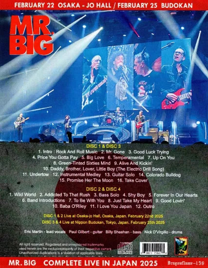 MR. BIG / PRESENTACIÓN COMPLETA EN JAPÓN 2025 (4 CD)