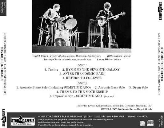 REGRESO A LA SIEMPRE / VIVIR EN BOBLINGEN 1974 - VERSIÓN ACTUALIZADA 2025 (2 CDR)
