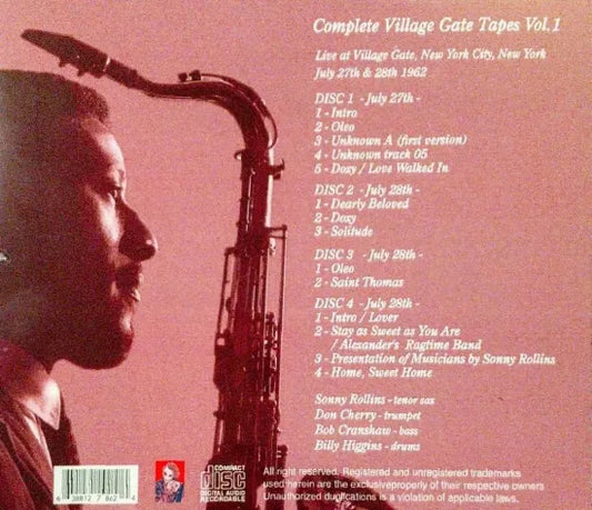 Cuarteto Sonny Rollins / Cintas completas de Village Gate, 1962, vol. 1, caja de resonancia (4 CD)