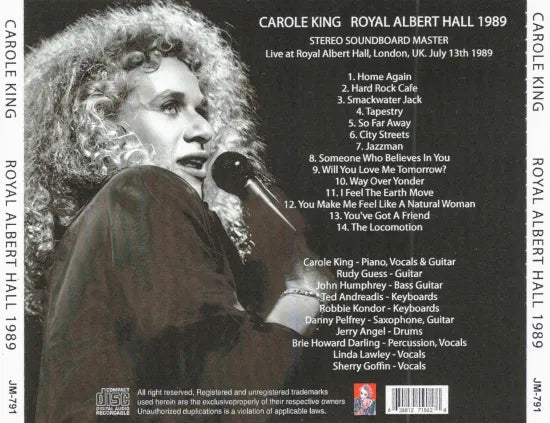 Carole King / Royal Albert Hall 1989 SONIDO ESTÉREO (1 CD)
