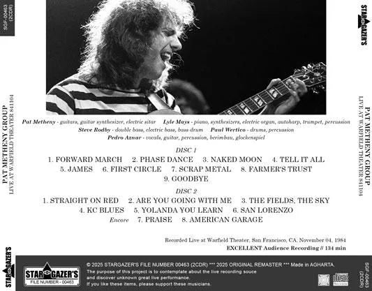 GRUPO PAT METHENY / EN VIVO EN EL TEATRO WARFIELD 841104 (2CDR)