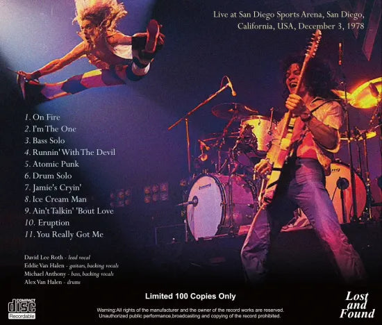 VAN HALEN / ÚLTIMA NOCHE EN SAN DIEGO 1978 (1CDR)