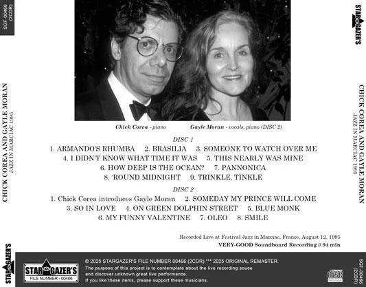 CHICK COREA AND GAYLE MORAN / JAZZ IN MARCIAC 1995 (2CDR)