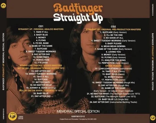 BADFINGER / STRAIGHT UP MEMORIAL SPECIAL EDITION (2CD)
