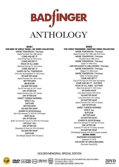 BADFINGER / ANTHOLOGY THE BEST OF APPLE YEARS AND THE VIDEO TREASURES (2DVD)