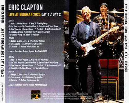 ERIC CLAPTON / EN DIRECTO EN BUDOKAN 2025 DÍA 1 / DÍA 2 (4CDR)