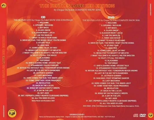 THE BEATLES / LOVE by Cirque du Soleil COMPLETE SHOW 2016 RED EDITION (1CD+1DVD)