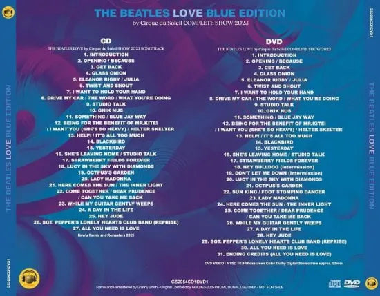 THE BEATLES / LOVE by Cirque du Soleil COMPLETE SHOW 2023 BLUE EDITION (1CD+1DVD)