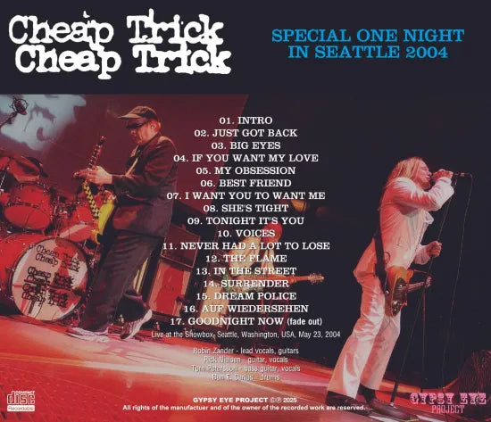 CHEAP TRICK / SPECIAL ONE NIGHT IN SEATTLE 2004 (1CDR)