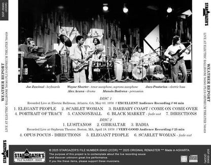 WEATHER REPORT / LIVE AT ELECTRIC BALLROOM 760503 PLUS ORPHEUM THEATER 760418 (2CDR)