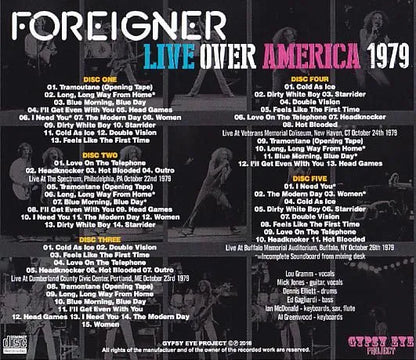 FOREIGNER / LIVE OVER AMERICA 1979 (5CDR)