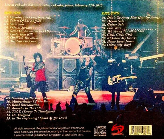 MOTLEY CRUE / AT FUKUOKA KOKUSAI CENTER 2015 (2CDR)