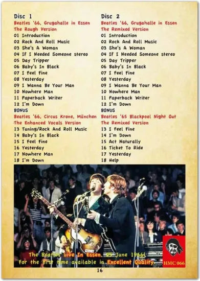 THE BEATLES / LIVE IN ESSEN 1966 BRAVO-BEATLES-BLITZTOURNEE (2CD HMC-BOOKLET)